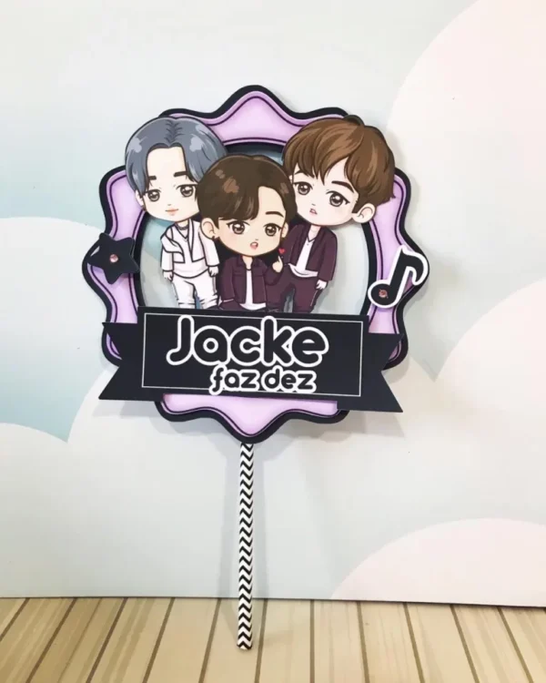 Itens personalizados para festa BTS em arquivo digital Studio e PDF.