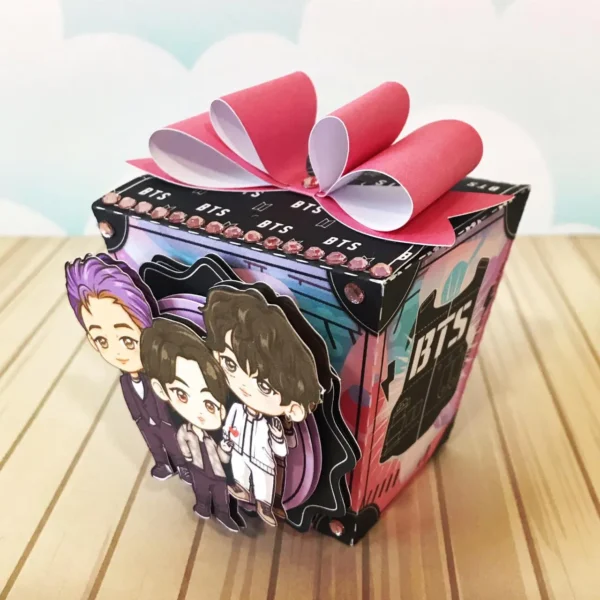 Topper de bolo e elementos de decoração tema BTS pronto para imprimir e recortar.