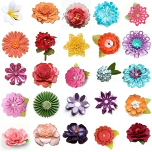 Arquivo digital de corte para flores 3D em camadas no formato Silhouette Studio.