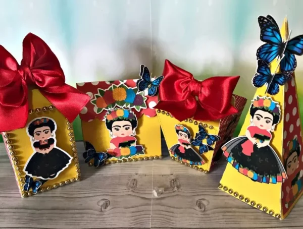 Arquivos de corte para caixas e mimos do tema Frida Kahlo em formato Studio para Silhouette.