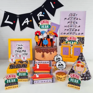 Kit de arquivos digitais para personalizados de aniversário tema Friends com corte digital e manual.
