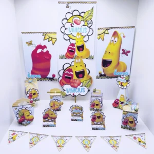 Arquivo digital de corte para itens de festa no tema Larva em formatos Studio, PNG e PDF.