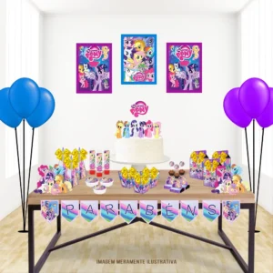 Kit digital de personalizados no tema My Little Pony nos formatos Silhouette Studio e PDF para scrapfesta.