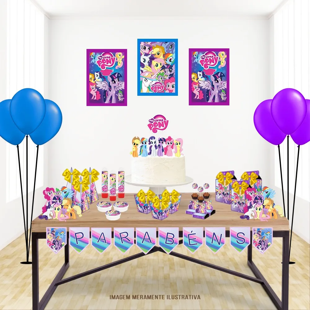 Kit digital de personalizados no tema My Little Pony nos formatos Silhouette Studio e PDF para scrapfesta.