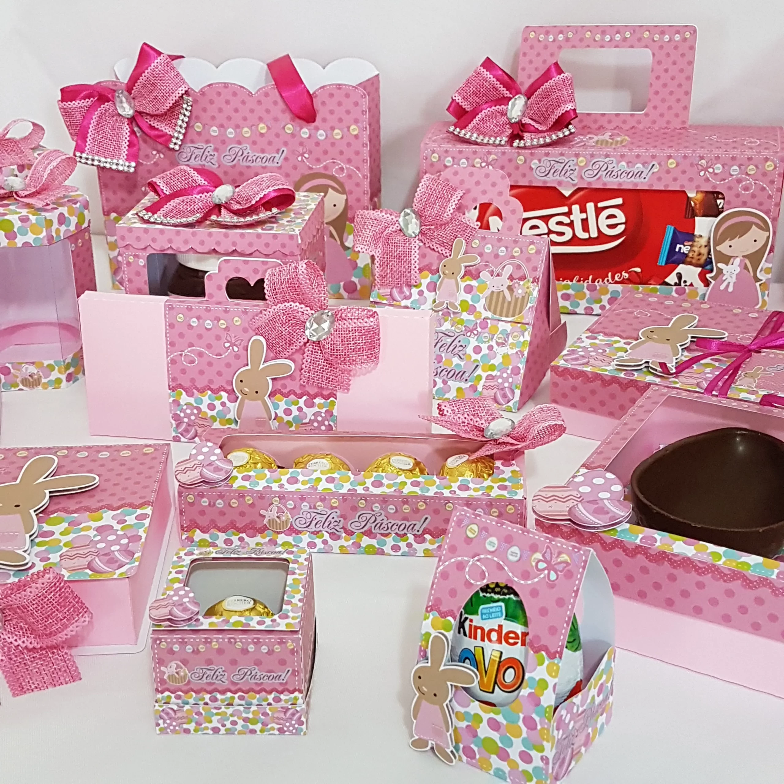 Kit digital de personalizados no tema Páscoa nos formatos Silhouette Studio e PDF para scrapfesta.