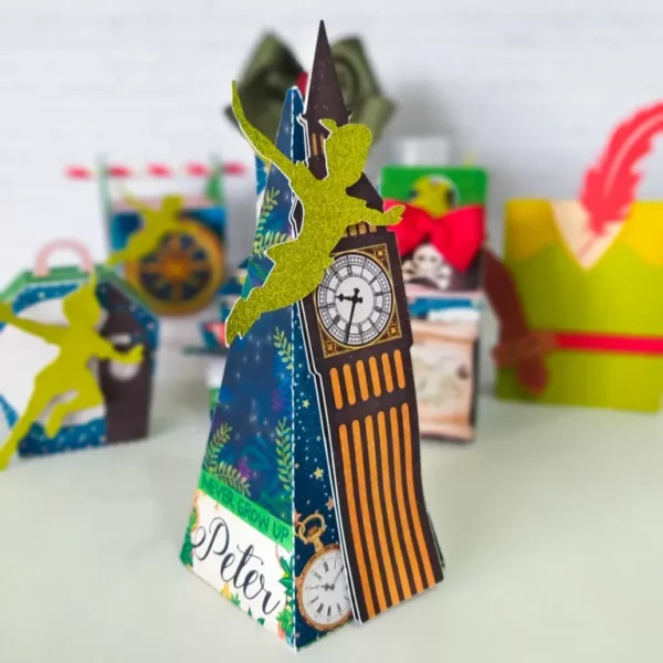 Arquivo de corte personalizado no tema Peter Pan nos formatos Studio e PDF para lembrancinhas de festa.