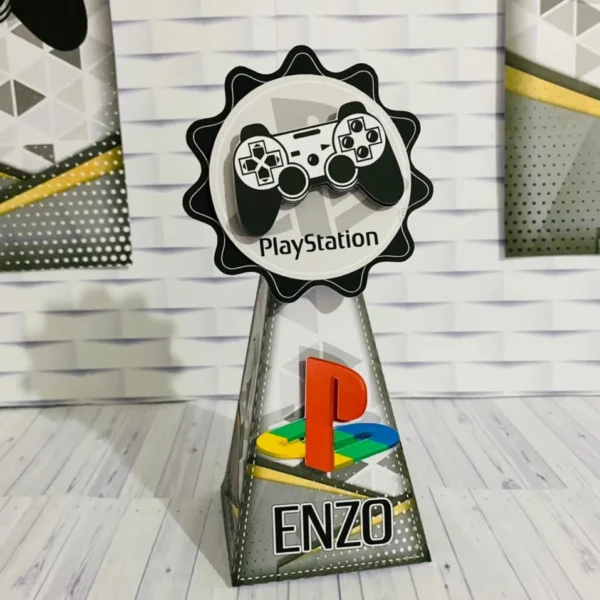 Kit de arquivos digitais para personalizados de aniversário tema PlayStation com corte digital e manual.