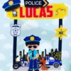 Topper de bolo e elementos de decoração tema Policial prontos para imprimir e recortar.