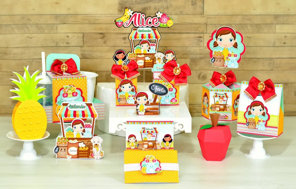 Kit digital de personalizados do tema Quitandinha nos formatos Studio e PDF para scrapfesta.