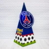 Topo de bolo em camadas com o escudo do PSG para recorte na Silhouette.