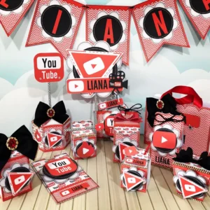 Kit digital de personalizados no tema Youtube nos formatos Studio, PNG e PDF para scrapfesta.