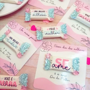 Molde digital de rótulo para Bala Personalizada Dia da Mulher para imprimir e recortar na Silhouette ou tesoura.