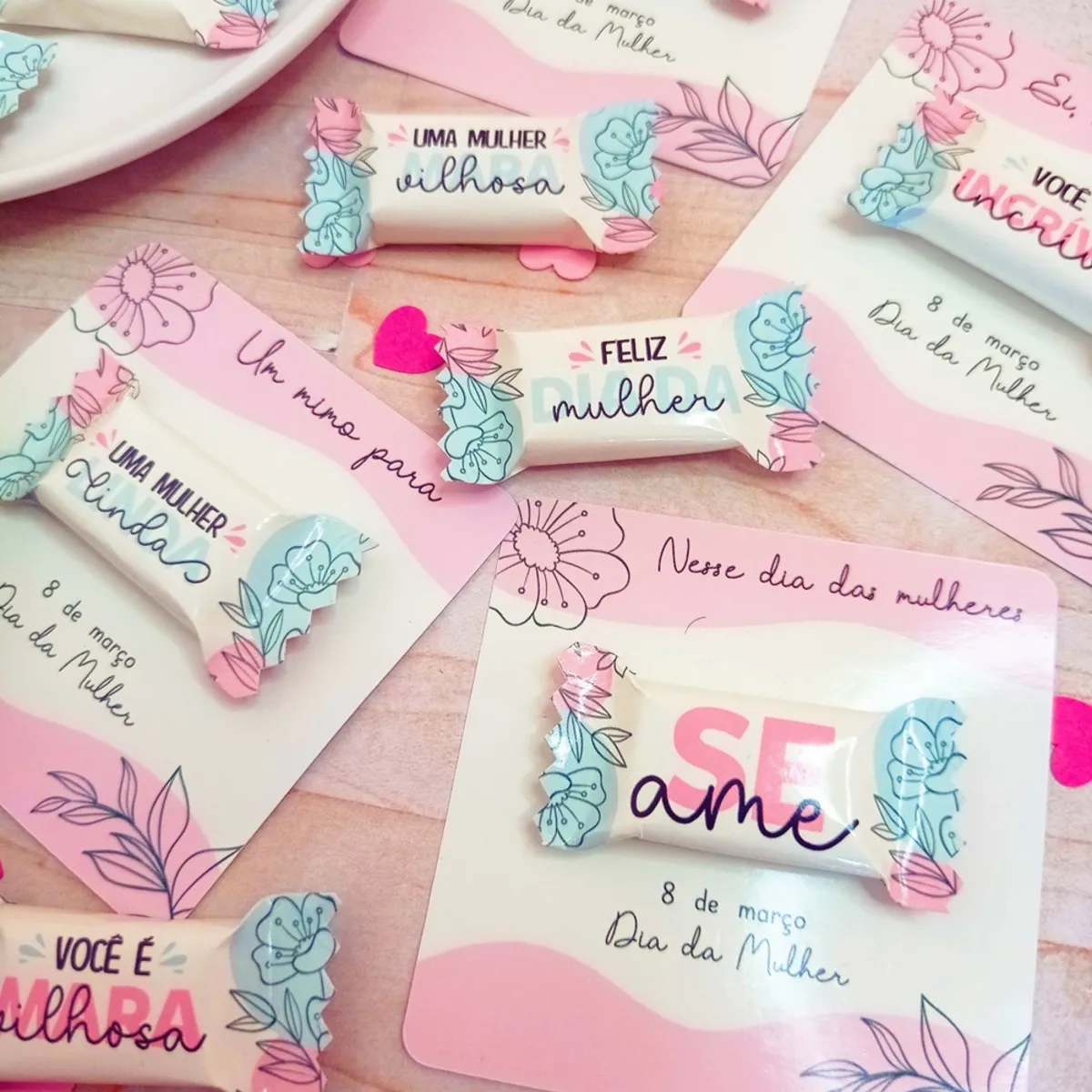 Molde digital de rótulo para Bala Personalizada Dia da Mulher para imprimir e recortar na Silhouette ou tesoura.