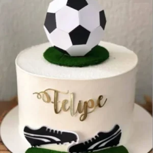 Arquivo digital de corte de bola de futebol para topo de bolo em formato Silhouette Studio.