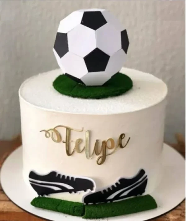 Arquivo digital de corte de bola de futebol para topo de bolo em formato Silhouette Studio.