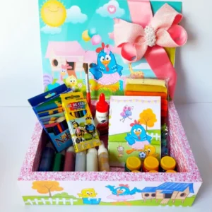 Caixa surpresa personalizada no tema Galinha Pintadinha nos formatos Studio e PDF para scrapfesta.