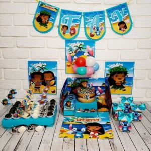 Arquivo digital de caixa surpresa no tema Lilo e Stitch nos formatos Silhouette Studio e PDF.