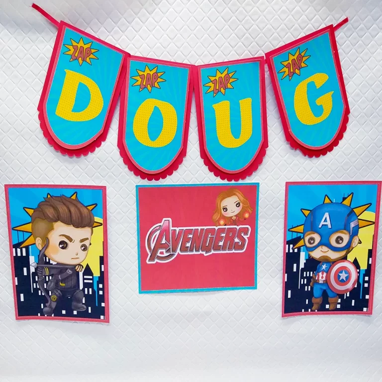 Kit de arquivos digitais para personalizados de aniversário tema Vingadores com corte digital e manual.