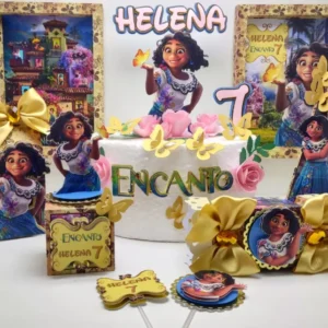 Kit de arquivos digitais para centro de mesa de aniversário tema Encanto Disney para Silhouette Studio.