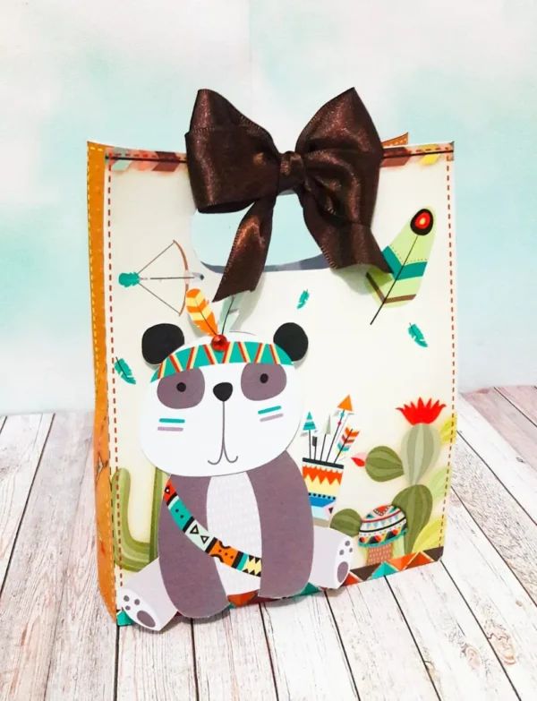 Arte digital de centro de mesa tema Bosque Baby para imprimir nos formatos Studio e PDF.