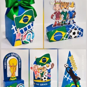 Kit digital de personalizados para centro de mesa do Brasil nos formatos Silhouette Studio e PDF.