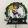 Design de corte para centro de mesa de festa de aniversário no tema futebol em Studio e PDF.