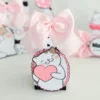 Enfeite de mesa para imprimir do tema Gatinha Charmosa em formatos digitais Studio e PDF.
