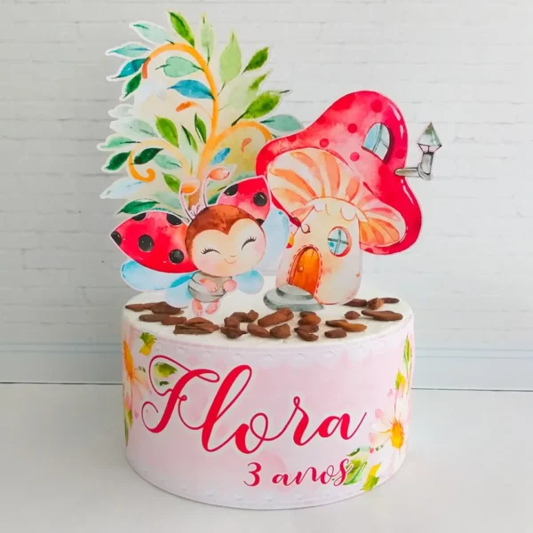 Cachepô decorativo e tags de joaninha para mesa nos formatos Studio e PDF.