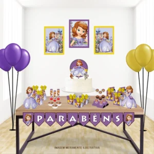 Arquivo digital de corte para centro de mesa no tema Princesa Sofia em formatos Studio e PDF.