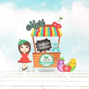 Centro de mesa personalizado no tema Quitandinha nos formatos Studio e PDF para scrapfesta.