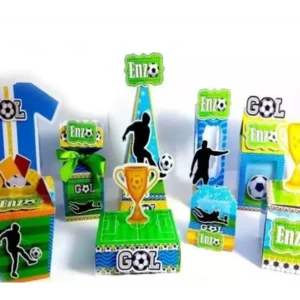 Arquivo digital de corte para centro de mesa simples no tema futebol em formato Silhouette Studio.