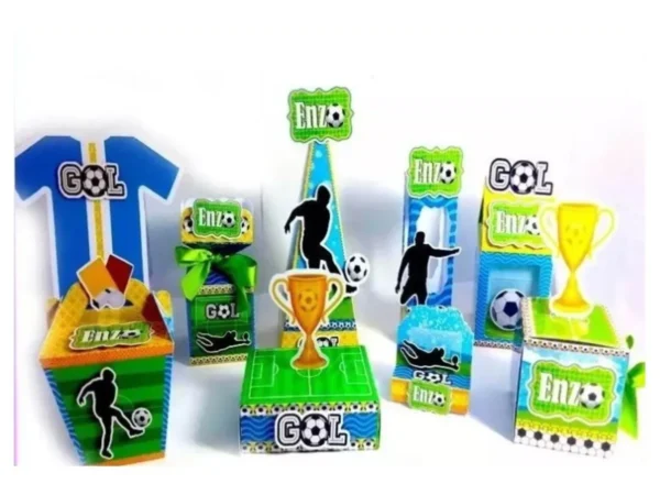 Arquivo digital de corte para centro de mesa simples no tema futebol em formato Silhouette Studio.