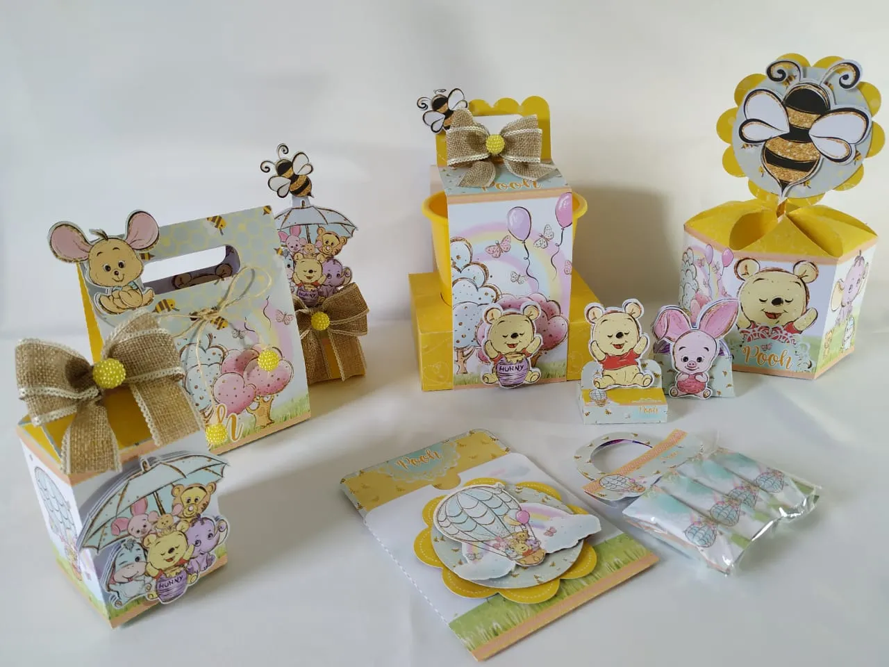 Kit Digital Ursinho Pooh: 10 Moldes de Caixas para Lembrancinhas