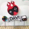 Kit de arquivos digitais para personalizados de aniversário tema games com corte digital e manual.