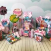 Kit digital de personalizados para Decoração Bosque Encantado Rosa em tons pastéis para festa infantil de menina.
