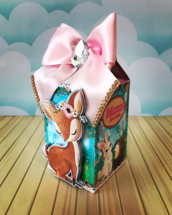 Topo de bolo para imprimir do tema Decoração Bosque Encantado Rosa em formato digital.
