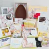 Kit digital de personalizados para decoração Coelhinho da Páscoa nos formatos Silhouette Studio e PDF.