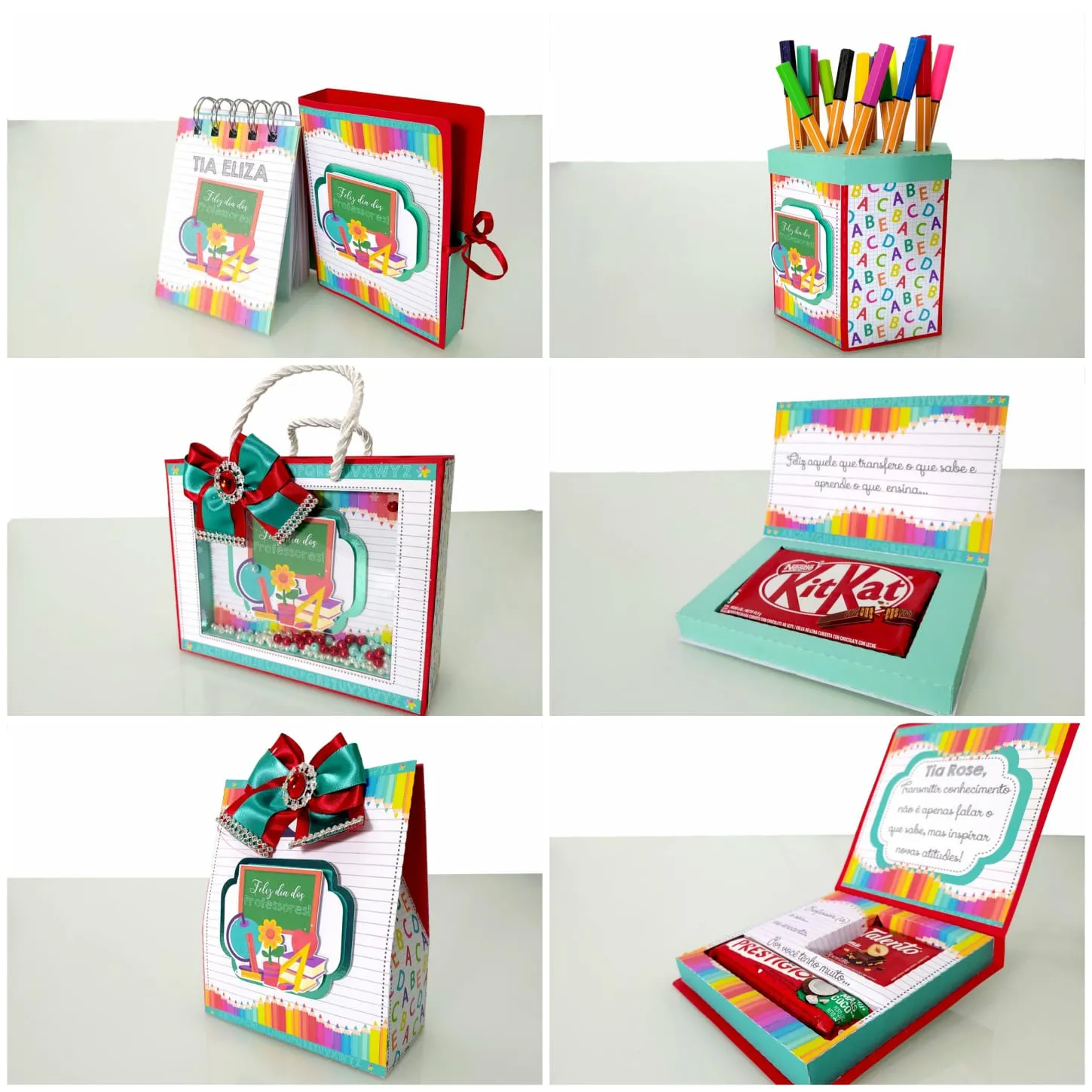Caixinhas personalizadas e mimos para o Dia dos Professores prontos para recortar nos formatos Studio, SVG e PDF.
