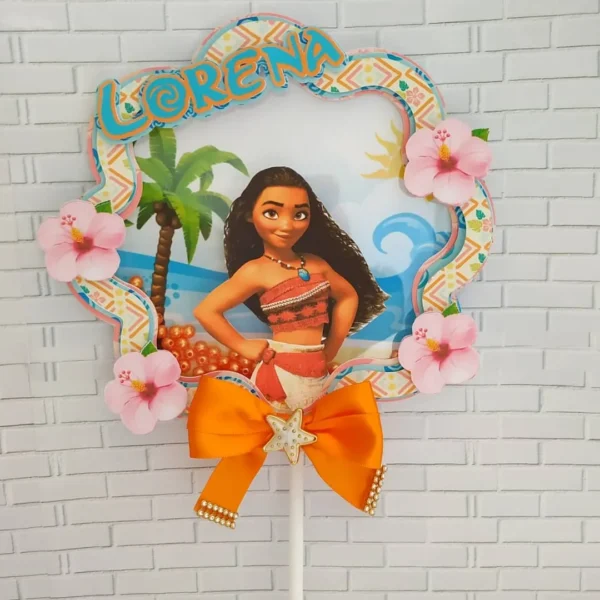 Design de corte para festa de aniversário no tema Moana em formatos Studio e PDF.