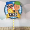 Decoração de mesa e toppers para festa infantil PK XD nos formatos Studio, PNG e PDF para imprimir.