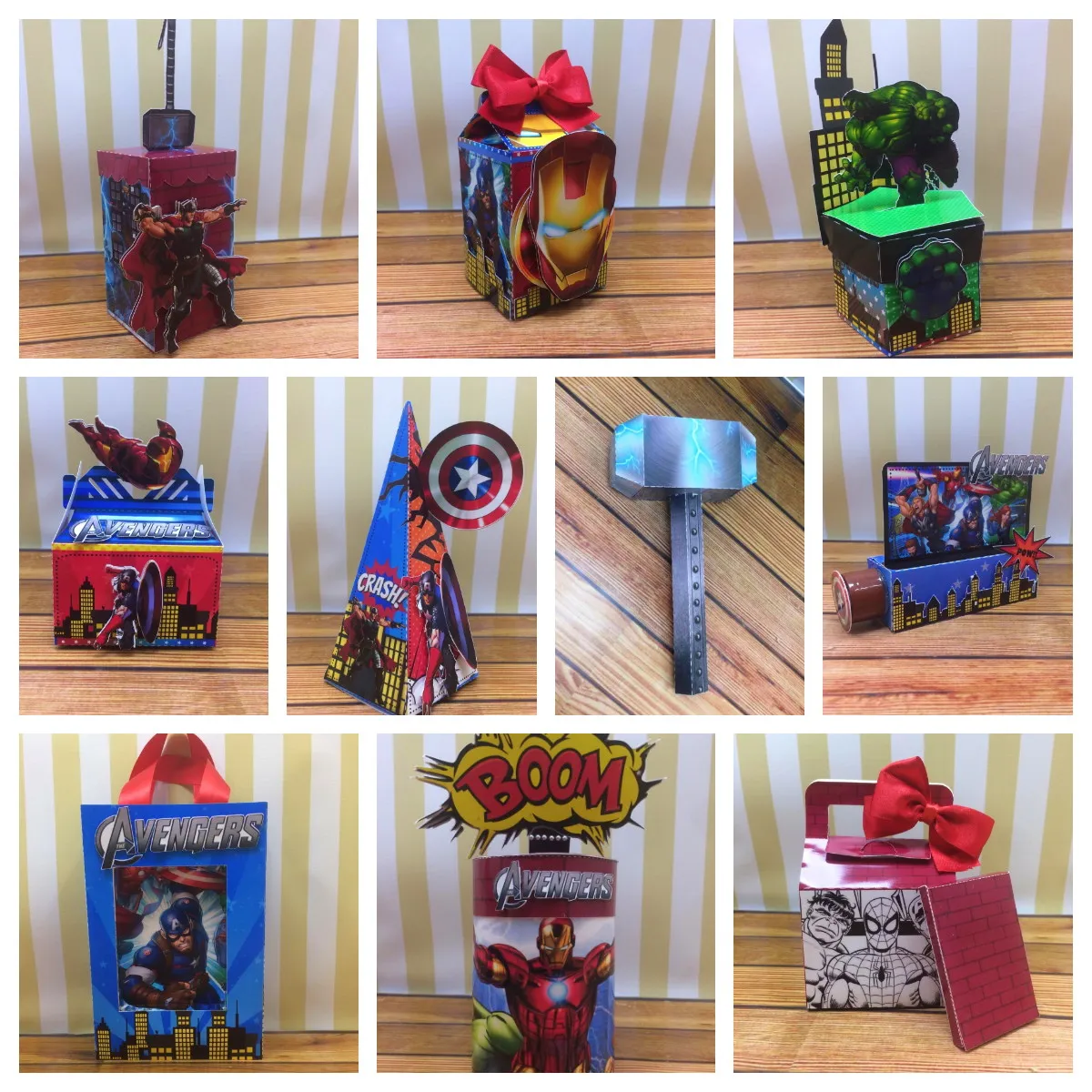 Arquivo digital de corte para itens de decoração de festa infantil no tema Vingadores em formato Studio.