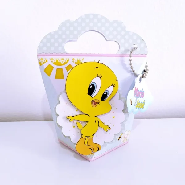 Itens personalizados para decoração de aniversário Looney Tunes em arquivo digital Studio, PNG e PDF.