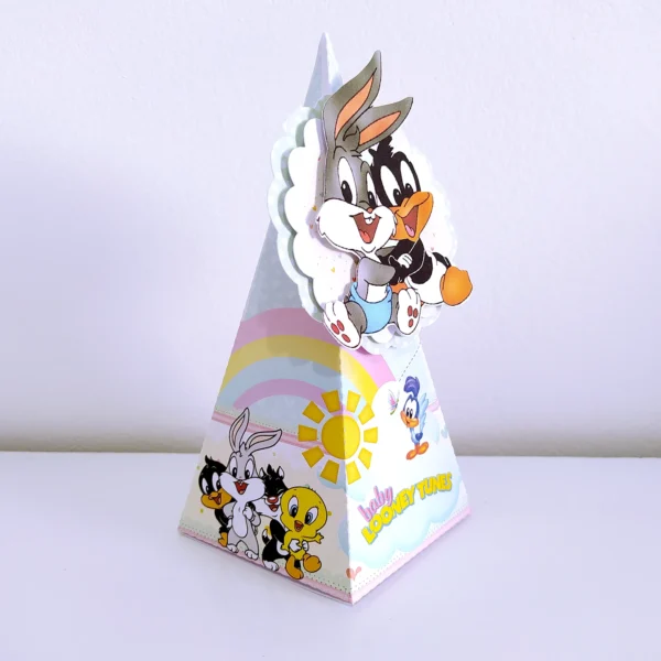 Topper de bolo e elementos de decoração tema Looney Tunes prontos para imprimir e recortar.
