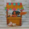 Topper de bolo luxo e elementos de decoração tema Moana prontos para recortar no Studio e PDF.