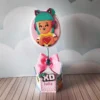 Elementos decorativos para bolo e festa PK XD Menina em arquivos Studio, PNG e PDF.
