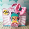 Decoração personalizada de aniversário PK XD Menina, arquivos para corte Studio, PNG e PDF.