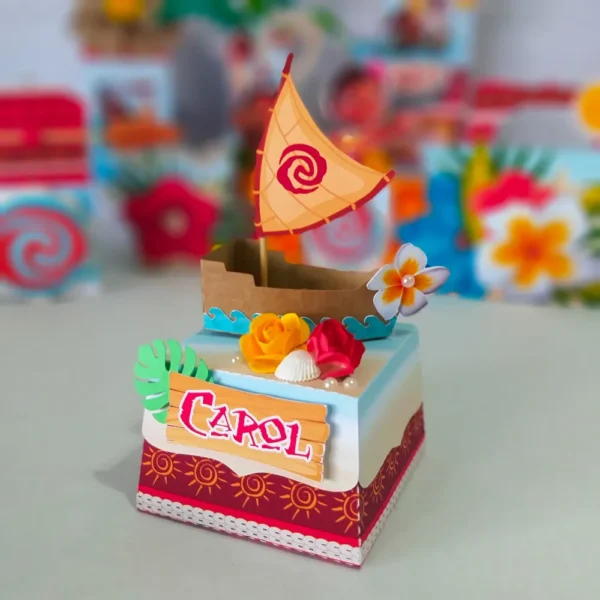 Kit de arquivos digitais para personalizados de aniversário tema Moana com corte digital e manual.