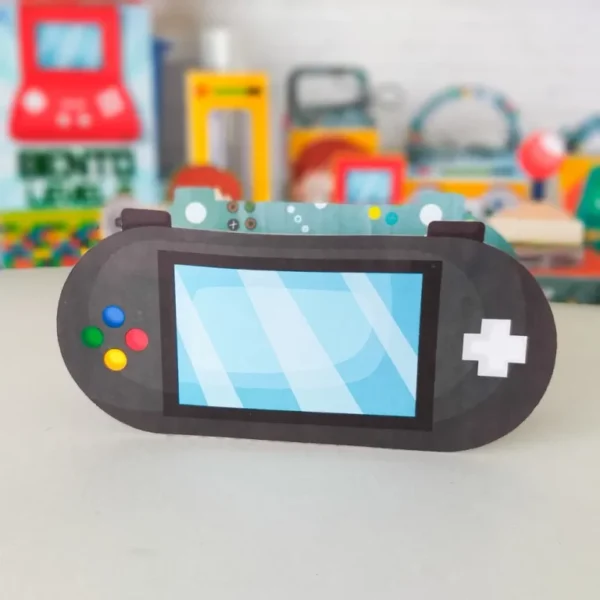 Itens personalizados para aniversário de Video Game em arquivo digital Studio e PDF.