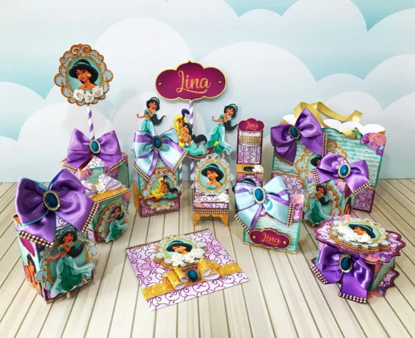 Kit digital de personalizados premium para Decoração Jasmine Luxo nos formatos Studio, PNG e PDF para scrapfesta.