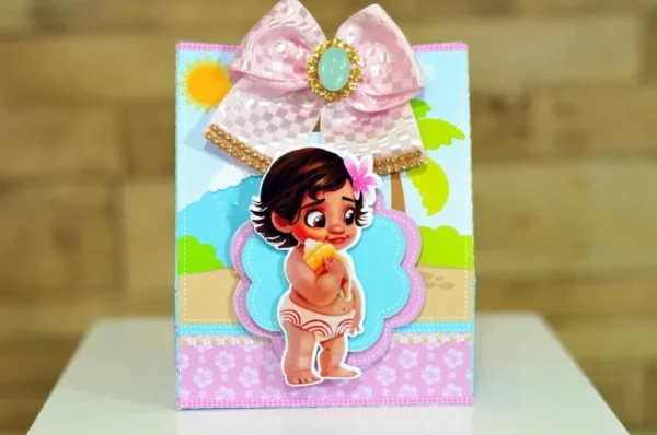 Kit de arquivos digitais para personalizados de aniversário tema Moana Baby com corte digital e manual.